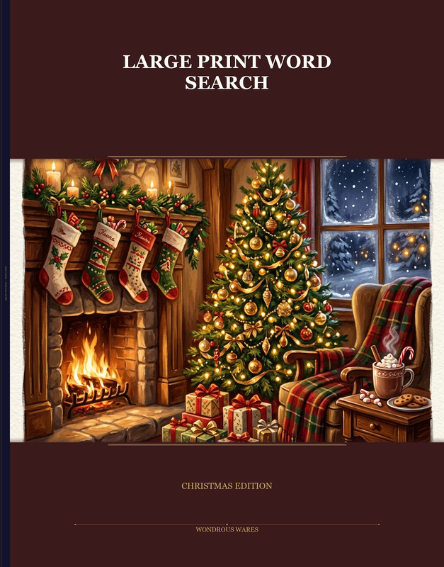 Large Print Word Search Christmas book cover
