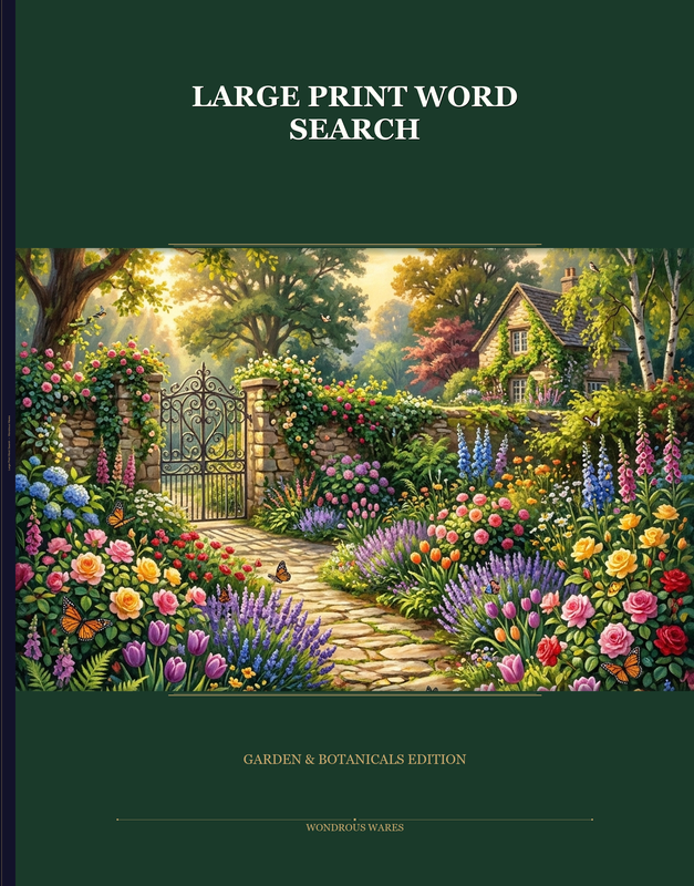 Large Print Word Search Garden book cover